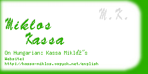 miklos kassa business card